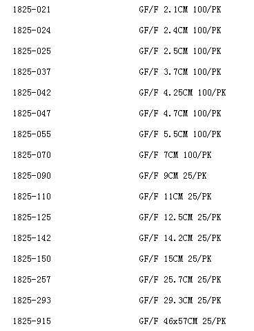 1825-142沃特曼直径142mm孔径0.7um玻璃纤维滤纸