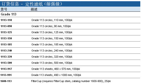 1113-185沃特曼直径185mm GR113湿强级定性滤纸