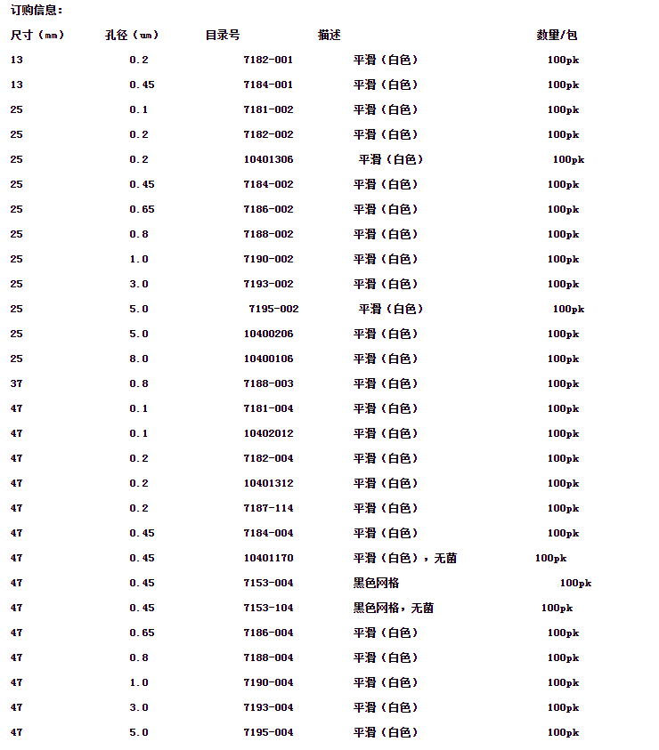 7190-002沃特曼NC膜孔径1.0um硝酸纤维素滤膜