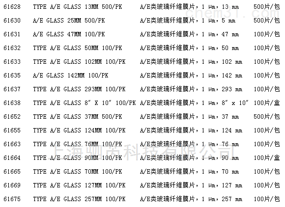 61664PALL A/E Glass Fiber 玻璃纤维滤膜片