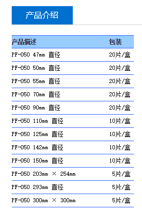 PF-050 47mmADVANTEC空气PM2.5采样PTFE膜特氟龙膜