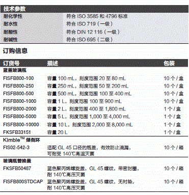 T_707FB800250250ml玻璃瓶,10/盒 GRADUATED BLUE SCREW bottles 250ML